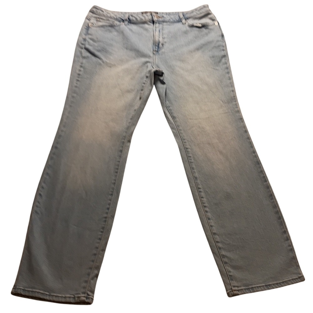 Member's Mark Straight Jean Women's Light Wash Stretch Denim Size 14 Blue Casual
